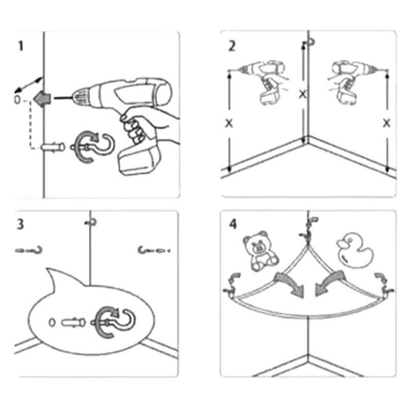 1PC Streamer Triangular Toy Mesh Pocket, Toy Storage Hammock, Bedroom Corner Toy Doll Storage Net