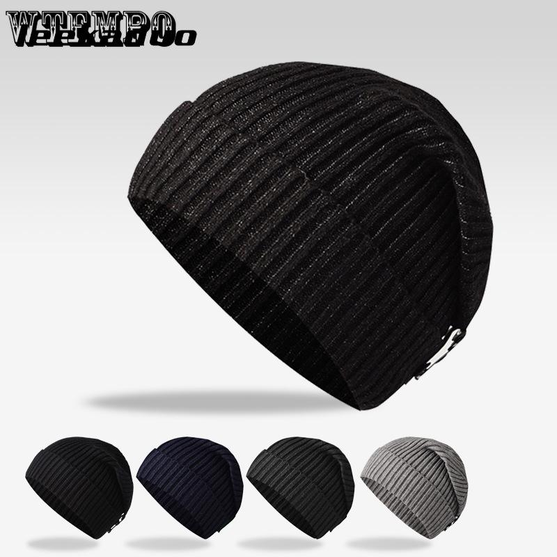 Men's Knitted Hat Skiing Hat Solid Color Warm Hat Pullover Hat Shopping Hat