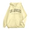 Women's Relaxed Fit Casual Zip-Up Hoodie Sweatshirt with Letter Print