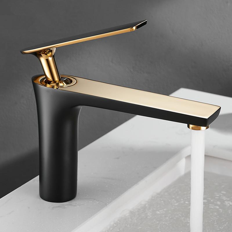 All Copper Black Gold Basin Faucet Sink Faucet Hot and Cold Faucet White Heightened Bathroom Faucet Bathroom Faucet
