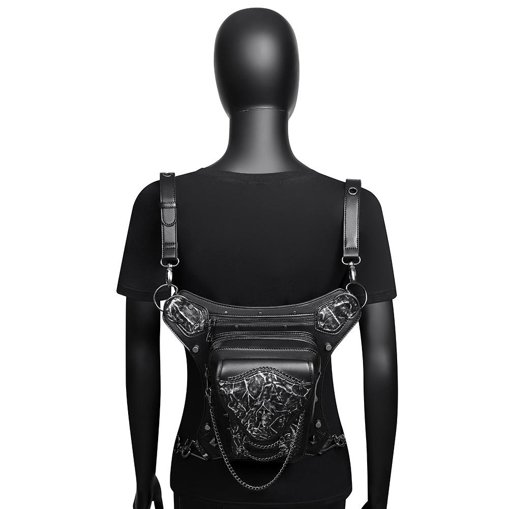 Steampunk Skull Motorcycle Waist & Shoulder Bag - Unisex Crossbody for Mobile Phones