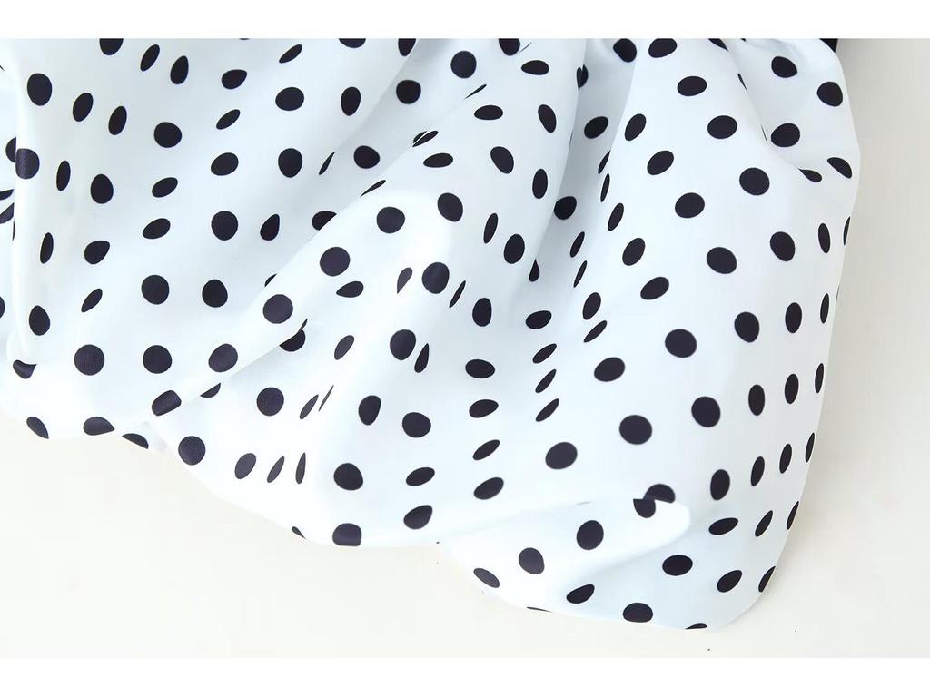 European-Style Trendy Polka Dot Deep V Spaghetti Strap Dress