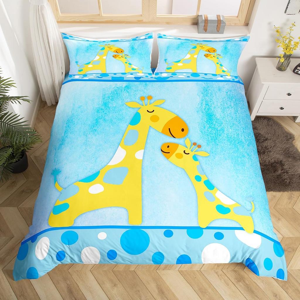 Giraffe Duvet Covers for Boys Girls Quilt Covers Lightweight Down Room Decor Queen King Size 2 Pillowcase 1 Duvet Cover No Quilt