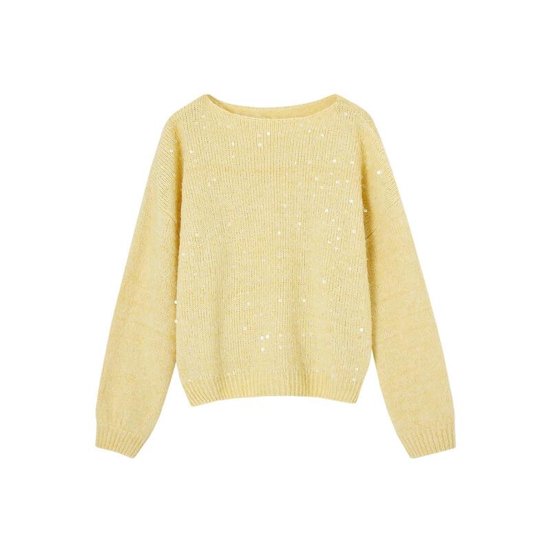 Women's Fluffy Wool Blend Sequin Knit Sweater
