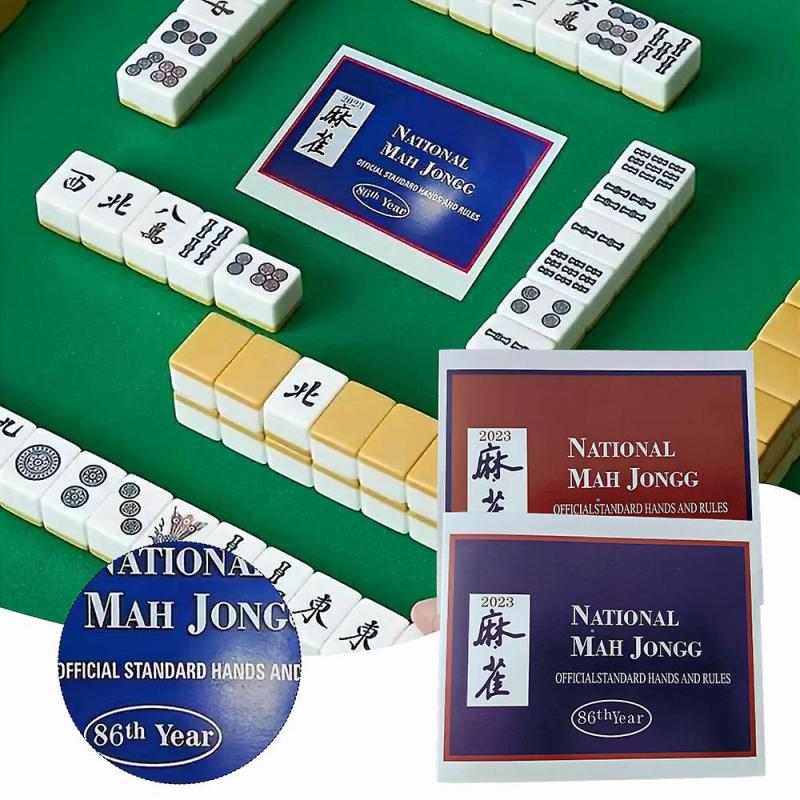 2023 Mah Jongg Scorecard Rules Card Foldable Durable Mah Jongg Rulebook for Mahjong Beginner