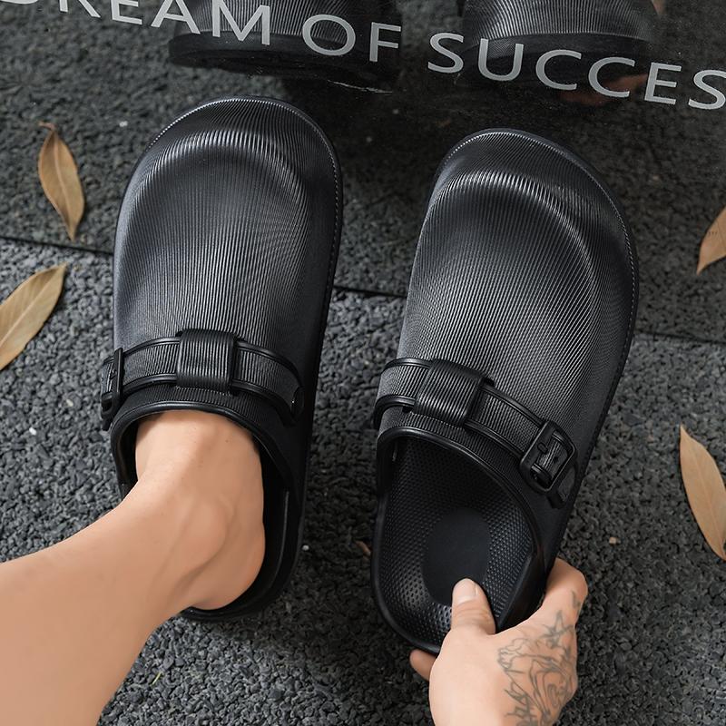 Men Fashion Closed Toe Mule Sandals Lightweight Casual Outdoor Slippers Breathable Summer Walking Shoes 36 To 45