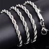 925 Sterling Silber 16/18/20/22/24 Zoll 4mm Verdrehte Seilkette Halskette Für Damen Mann Mode Hochzeit Anhänger SchmuckGutes Produkt