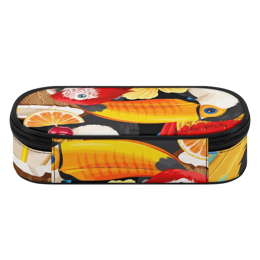 Pen Case 300D Polyester Large Capacity Easy Open Zipper with Main Compartment Mesh Pocket and Pen Slots for Middle School Students