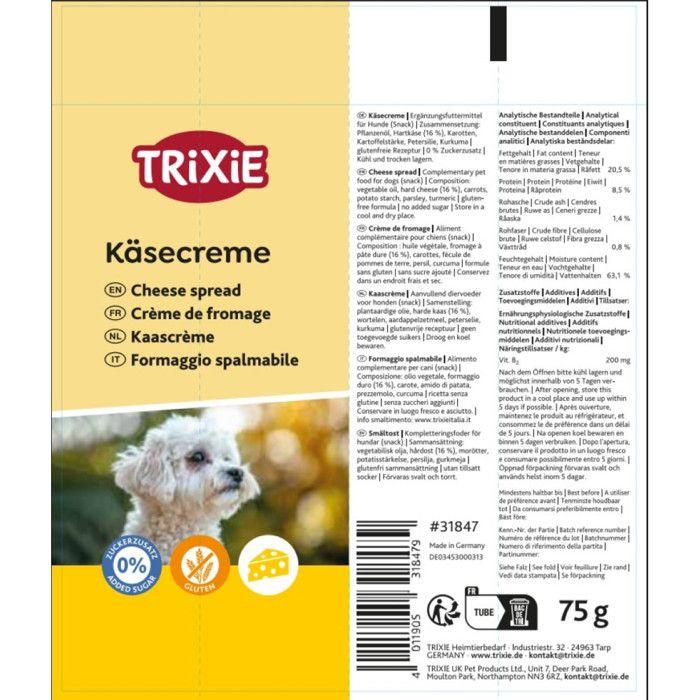 Friandise Crème de fromage tube de 75 g pour chien - Trixie