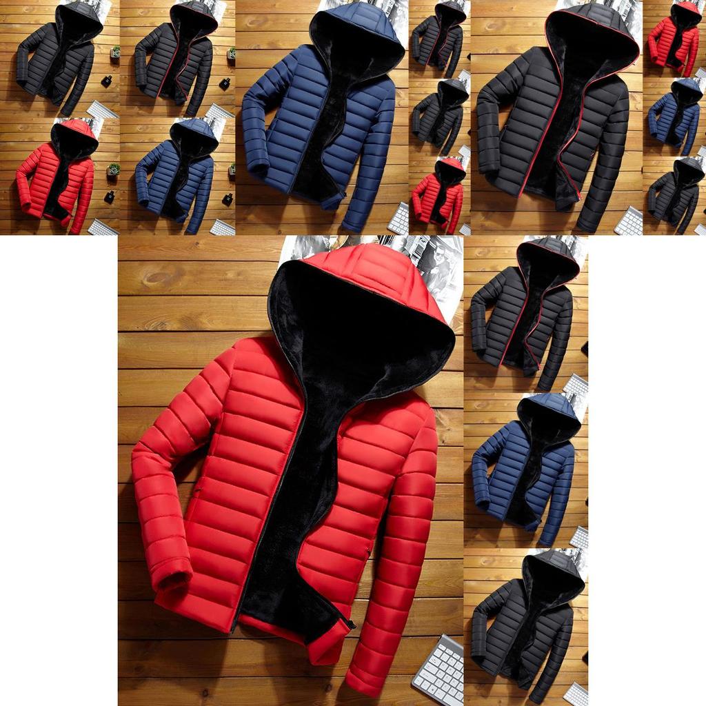 Stylish Men's Hooded Padded Coat Jacket For Winter With Warm Bubble Design