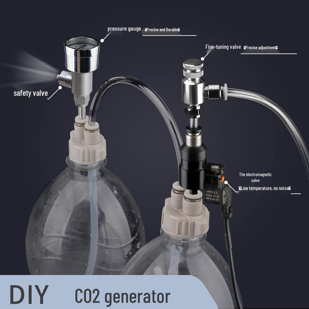 Creative CO2 Generator Kit for Aquariums - DIY Carbon Dioxide System with Solenoid for Aquatic Plants