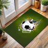 Dynamic Soccer Scene Rug Design Patterned Carpet, Non Slip Mat Suitable for Living Room and Bedroom Sofas