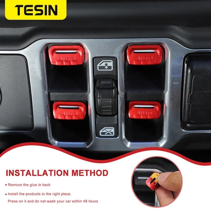 Ozdobný ozdobný kryt tlačítka spínače okna pro Jeep Wrangler JL Gladiator JT 2018 Autopříslušenství