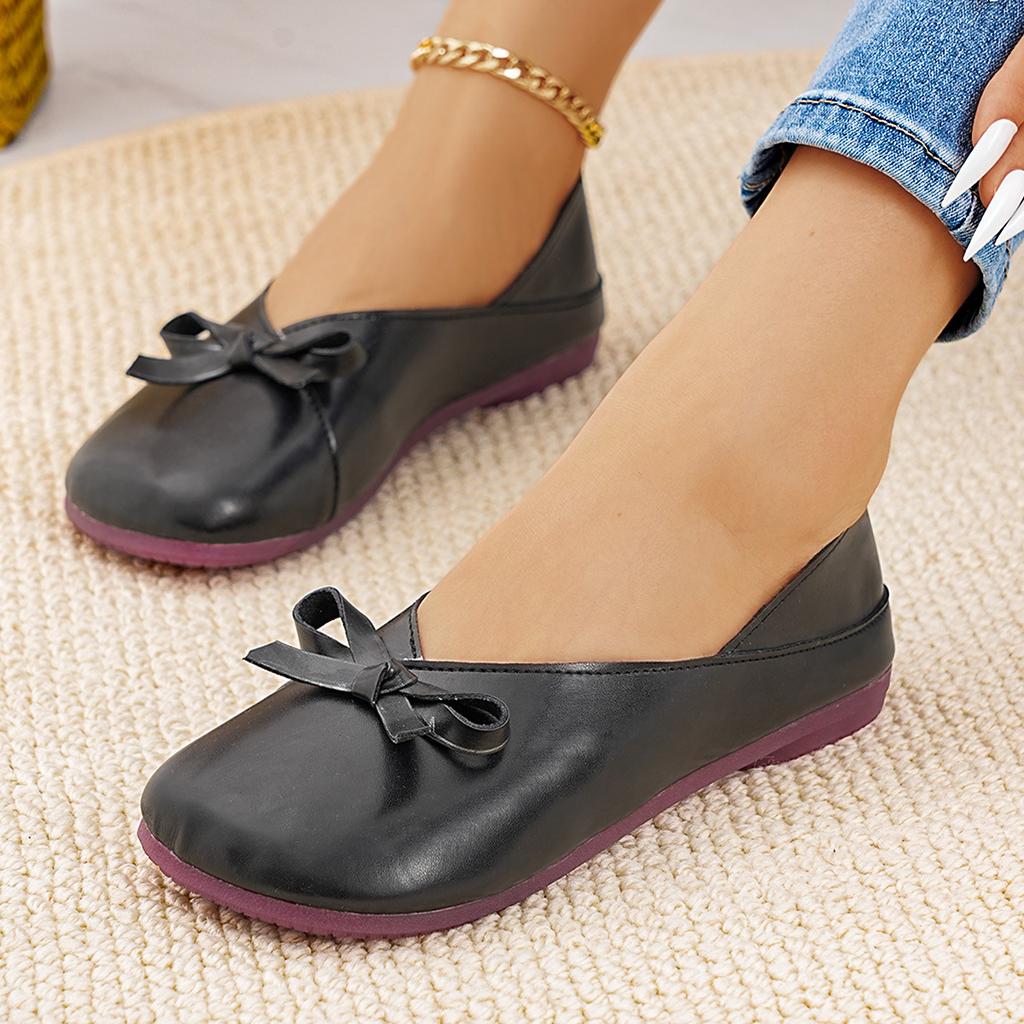 Fashion Women Flat Loafers Soft Leather Slip on Ballet Shoes Ladies Single Shoes Women Round Toe Lightweight Casual Zapatillas De Deport