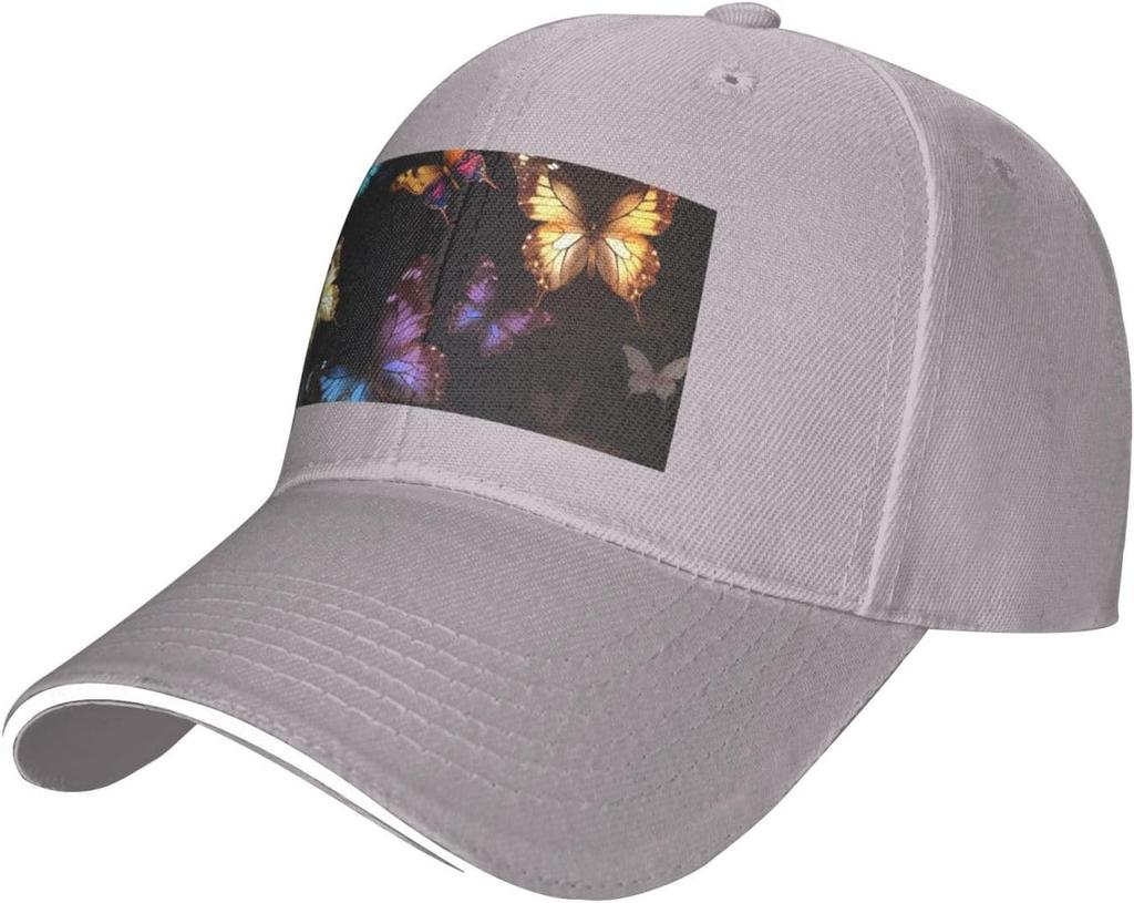 Luminous Butterflies Baseball Cap Polyester Print Adjustable Dad Hat Casual Summer
