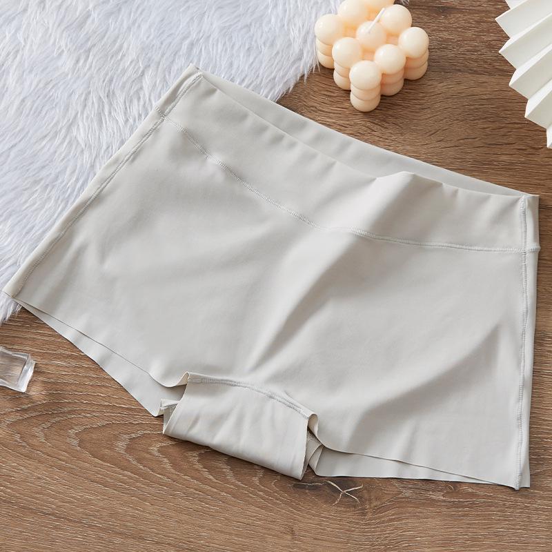 

604 Бесшовные боксеры-слипы средней посадки из ледяного шелка с антибактериальной хлопковой ластовицей, удобные и защищающие от просвечивания, больших размеров. Large