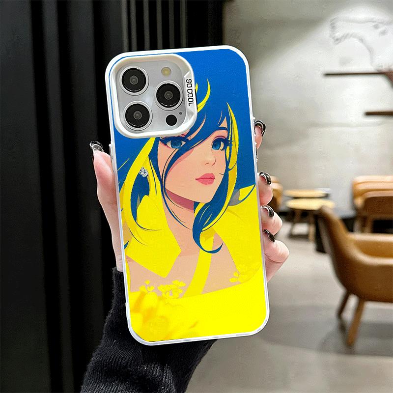 Blue Yellow Ukrainian Girl Soft Phone Case for iPhone 15 16 17 Pro Max 17Air 16E 14 Plus 13 12 Mini Shockproof Cover Back Shell