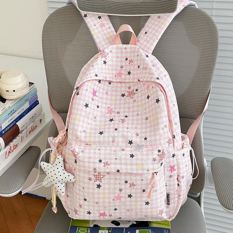 Schoolbag new schoolbag female junior high school student star printing Korean version niche ins backpack Mori college student computer bag