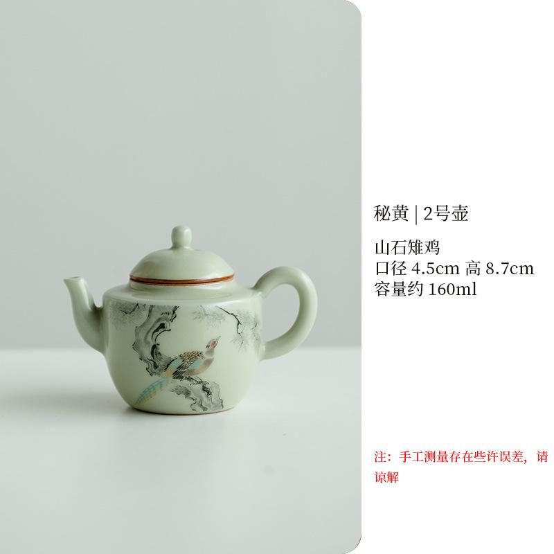 Tetera Antigua Estilo Chino Ru Ware Retro Cerámica Doméstica Tamaño Pequeño Olla Hexagonal Juego de Té Kung Fu Tetera