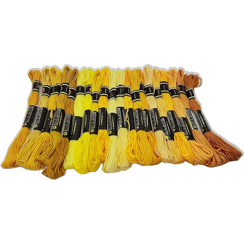 

Temari Cat Shop cotton polyester #25 embroidery thread Same color number as DMC set by color Yellow A, 20 pieces set cross stitch Misanga [product]