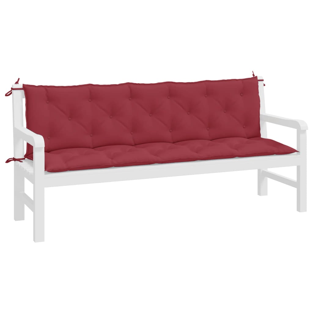 Garden Bench Cushions 2 Pcs Burgundy 180 X 50 X 7 Cm Oxford Fabric