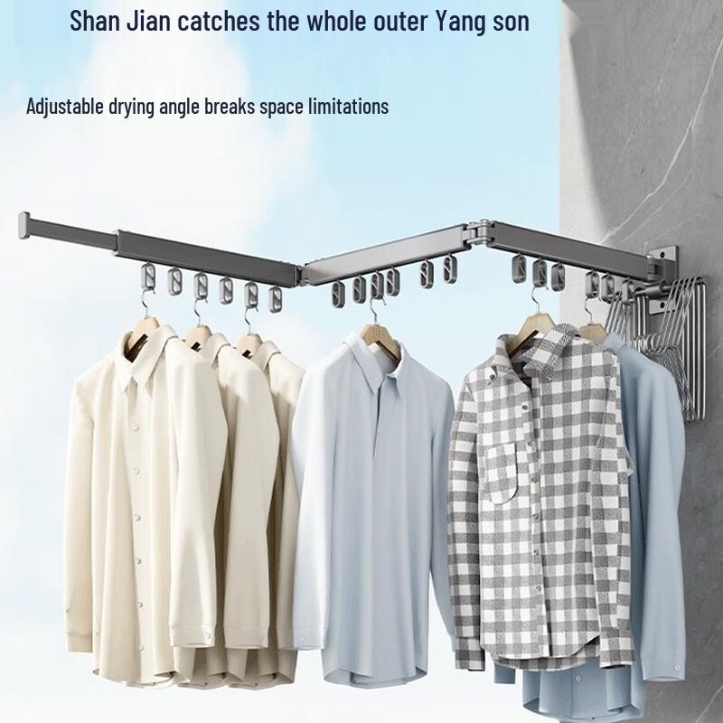 DANLE Faltbarer Wandmontierter Ausziehbarer Wäscheständer