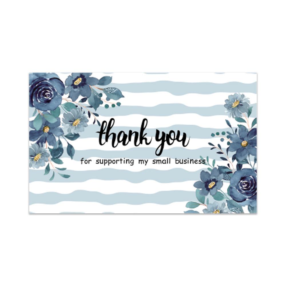 10-30pcs 9cm*5.4cm Pink Flowers Thank You Cards For Gift Card Box Package Decoration Shopkeeper Baking Small Business