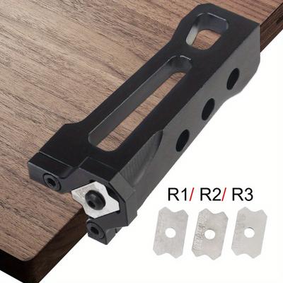 1set Wood Chamfering Fillet Corner Planer Edge Banding Arc Trimmer Scraper Board Deburring Tool Woodworking Blade Edge
