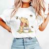 Womens Tshirt Pooh Bear Print Tshirts Winnie The Pooh Tshirt Summer Casual Crew Neck Tees Cartoon Graphic T Shirts