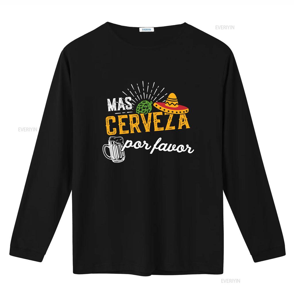 Mas Cerveza Por Favor Men Women Funny Cinco de Mayo T Shirt vintage Washed designer clothes fashion Casual homme Stretched