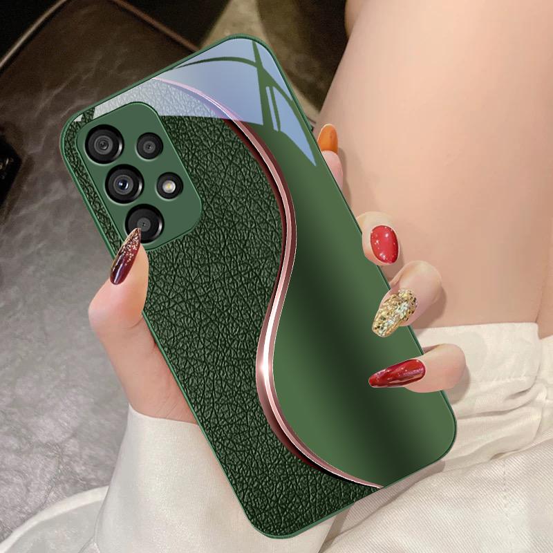 Tempered Glass Phone Case For Samsung Galaxy S10 4G S20 11E 30 S21 21Fe 22 Pro S23 Ultra 5G S8 S9 Skin Grain Purple