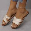 Summer women's color set, wearing casual fish mouth slippers outside the feet