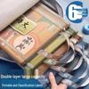 Double-layer Study Organizer: Transparent File & Homework Bag for Middle School Students
