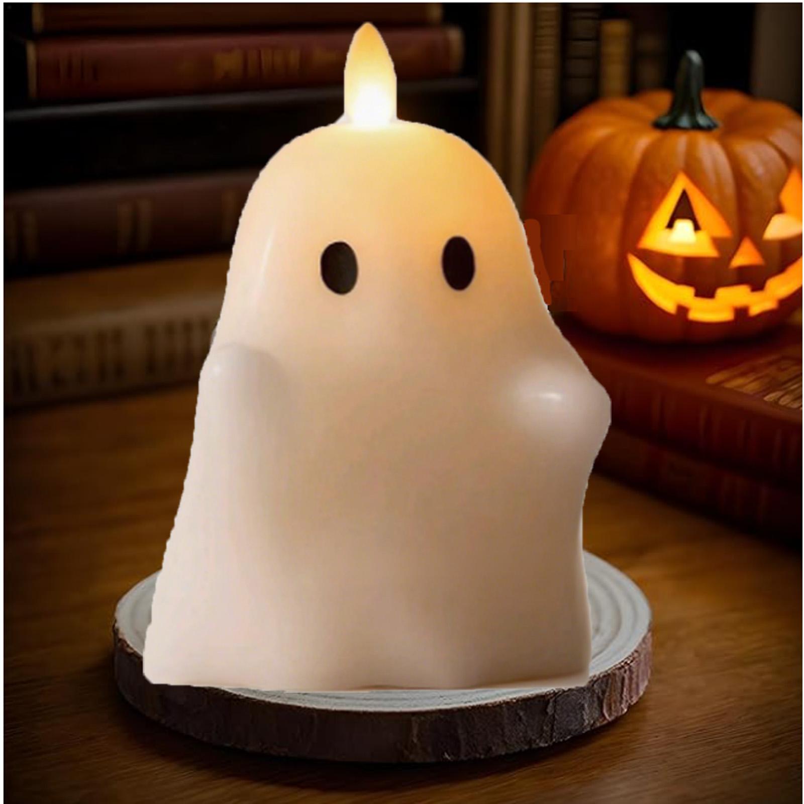 

Halloween Candle Light Resin Flickering Flameless LED Candlestick Table Centerpiece Home Party Holiday Decor One Size