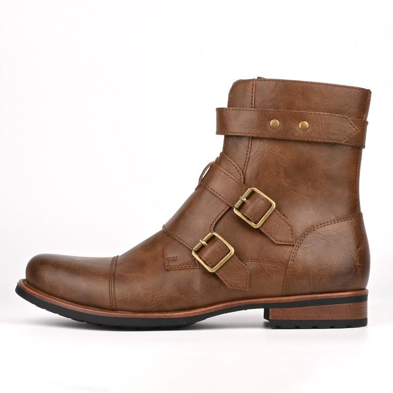 Fashion High Quality Men's Boots Platform Boots Designer Shoes Men Fashion High Leather Boot Retro Ankle Boots for Men Botas Para Hombre