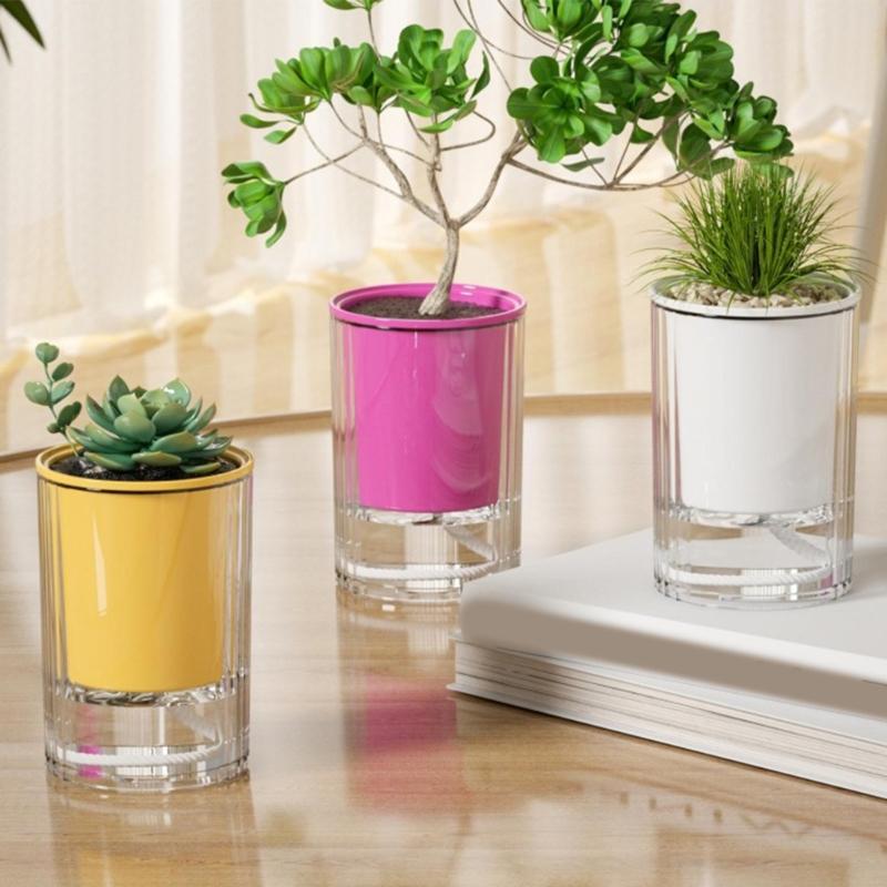 Selbstbewässernder Blumentopf Stilvoller Dekorativer Pflanztopf Selbstbewässernder Blumenkasten Für Zimmerpflanzen Einfache Pflege