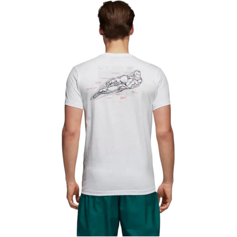 Adidas X Marvel Iron Man Logo Breathable Crew Neck Short Sleeve T-Shirt Men T-Shirts White DM7763