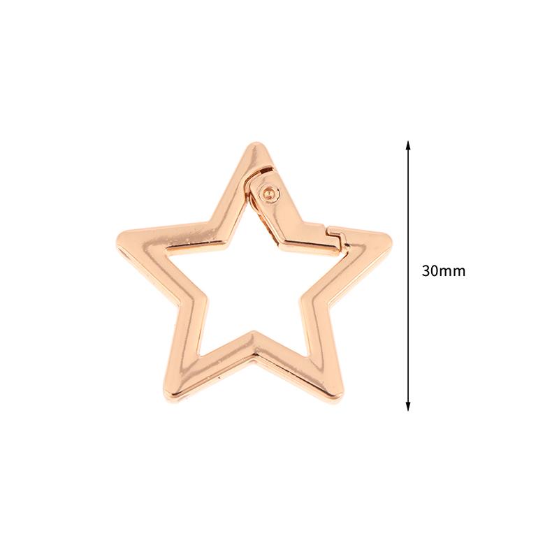 Hollow Star Shaped Spring Clasp Metal Carabiner Keychain Bag Clip Hook Dog Chain Buckle Connector Diy Jewelry Making Accessories