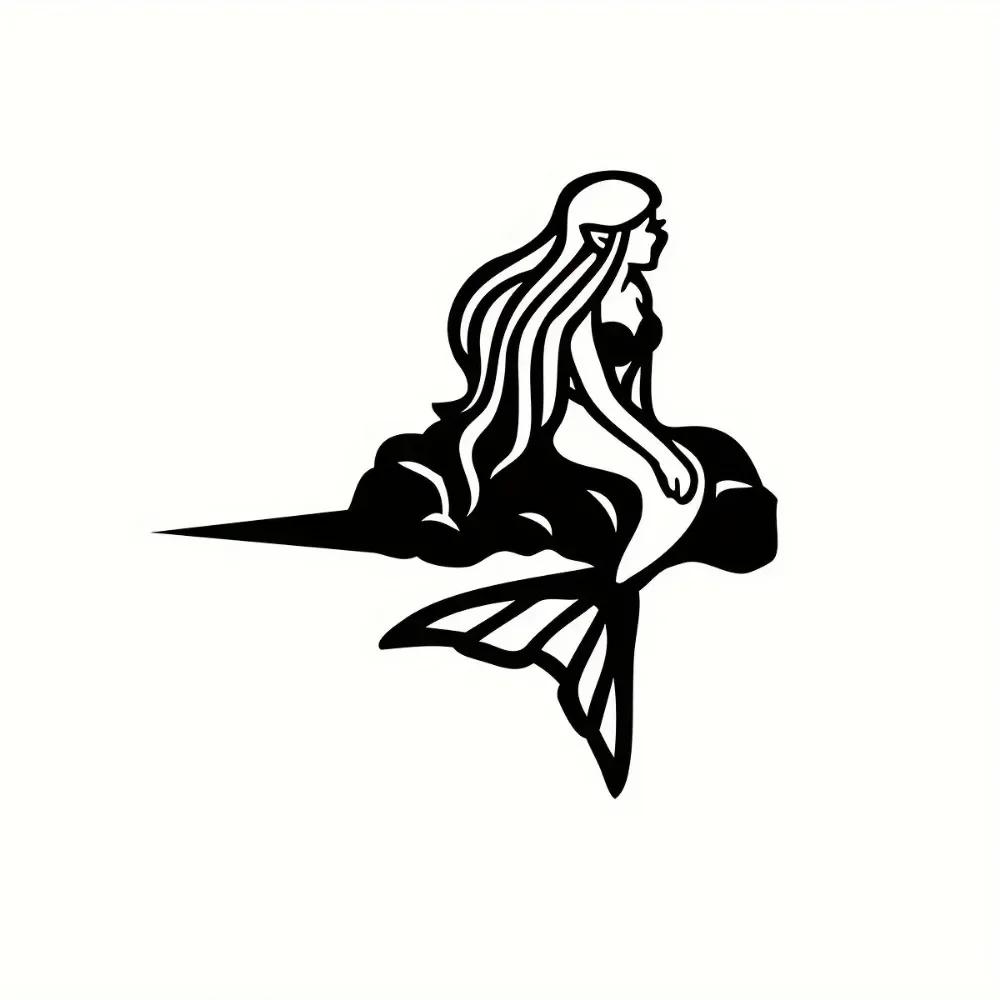 1 Stück, Metall Meerjungfrau Silhouette Rustikale Outdoor Heim- & Gartendekoration Einweihungsgeschenk für Terrassendekoration und Rasendekoration