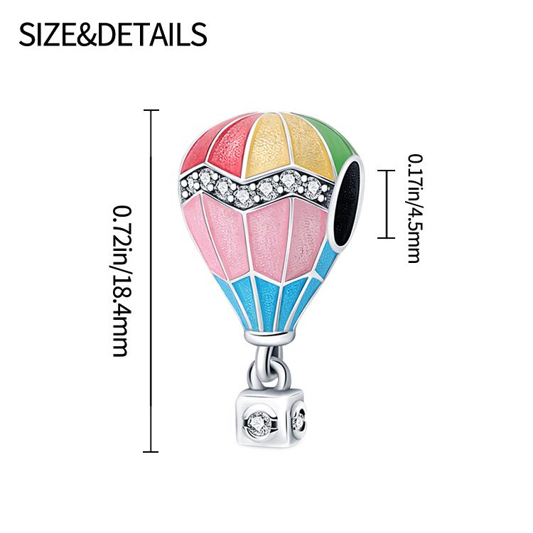 Original Charms Kupferbeschichtet Bunte Ballonperlen Passend für Armband Damen Schmuckherstellung DIY Geschenk
