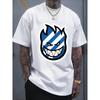 Men'S Casual Short-Sleeve T-Shirt for Summer Made Of, Featuring a Design with a Mischievous Flame And a Cheerful Face. It'S a Loose-Fit Top Ideal