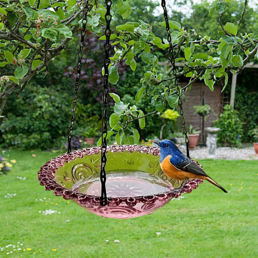 Bird Flower Shaped Hanging Bird Feeder Birdbath For Garden Outdoor Decor Yard Farm Supplies Hummingbird Feeder Supplies New