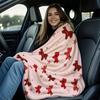 1PC Sweet Pink Pony Plaid Print Fleece Throw Blanket for Adult Quality Super Soft Warm Universal Blanket for Travel Office Home