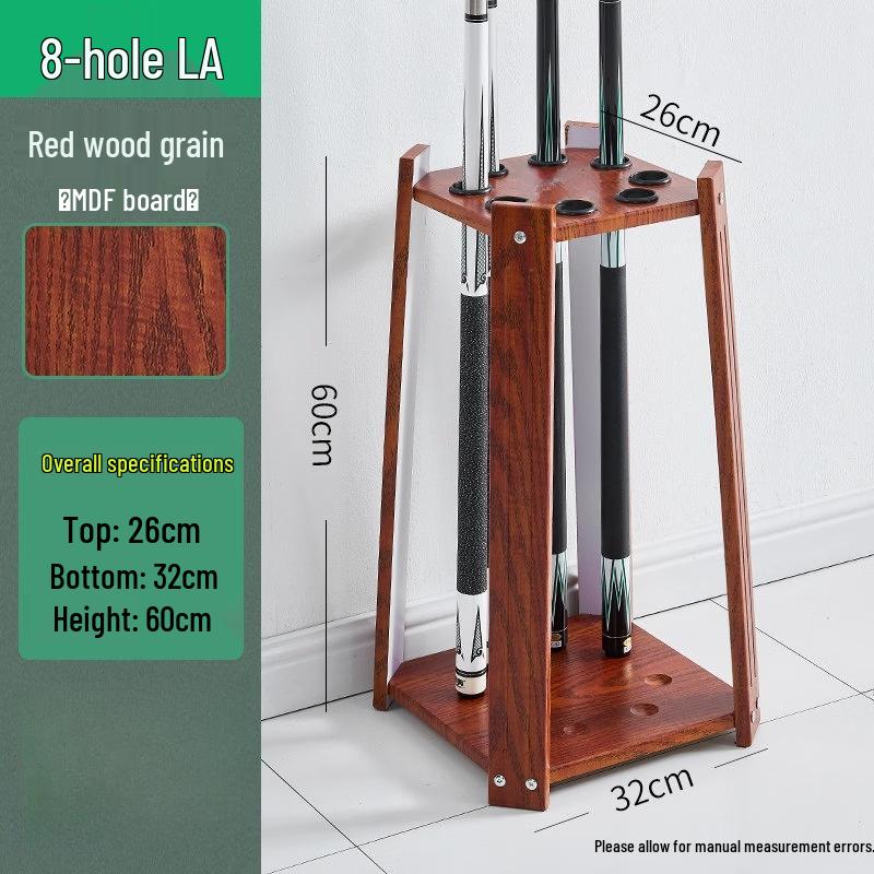 8-Hole Square Billiard Cue Rack