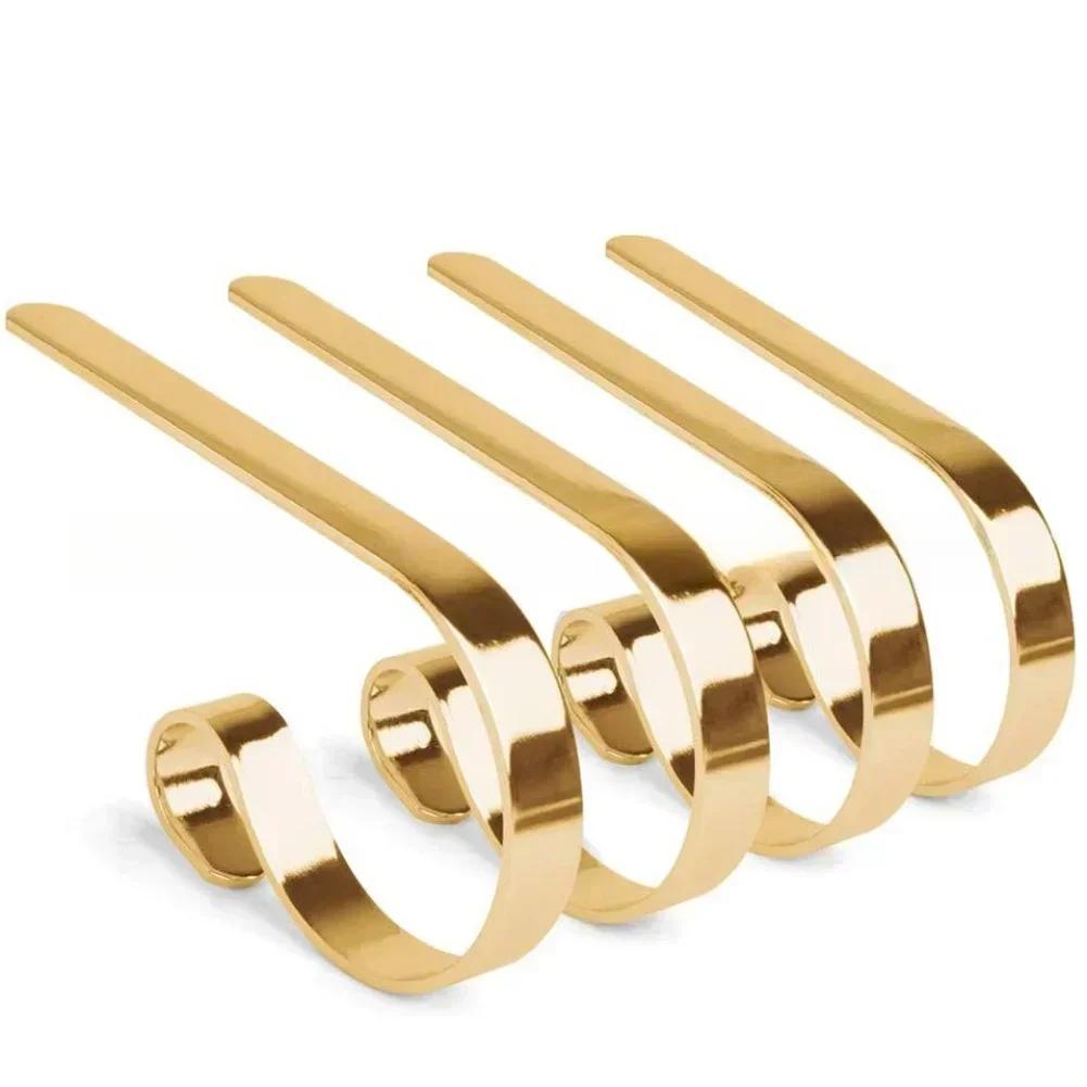 Metal Stocking Holders for Fireplace For Mantle Adjustable Fit Holds Heavy Stockings Scratch Installation No Tools Needed