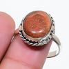 Natural Red Sunstone Gemstone 925 Sterling Silver Jewelry Ring Size 8.5 AR-17962