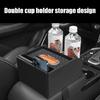 Leather Car Seating Storage Box with Cup Holder, Space Saving Organizers Suitable for Vehicle Interior Comfort Commuters