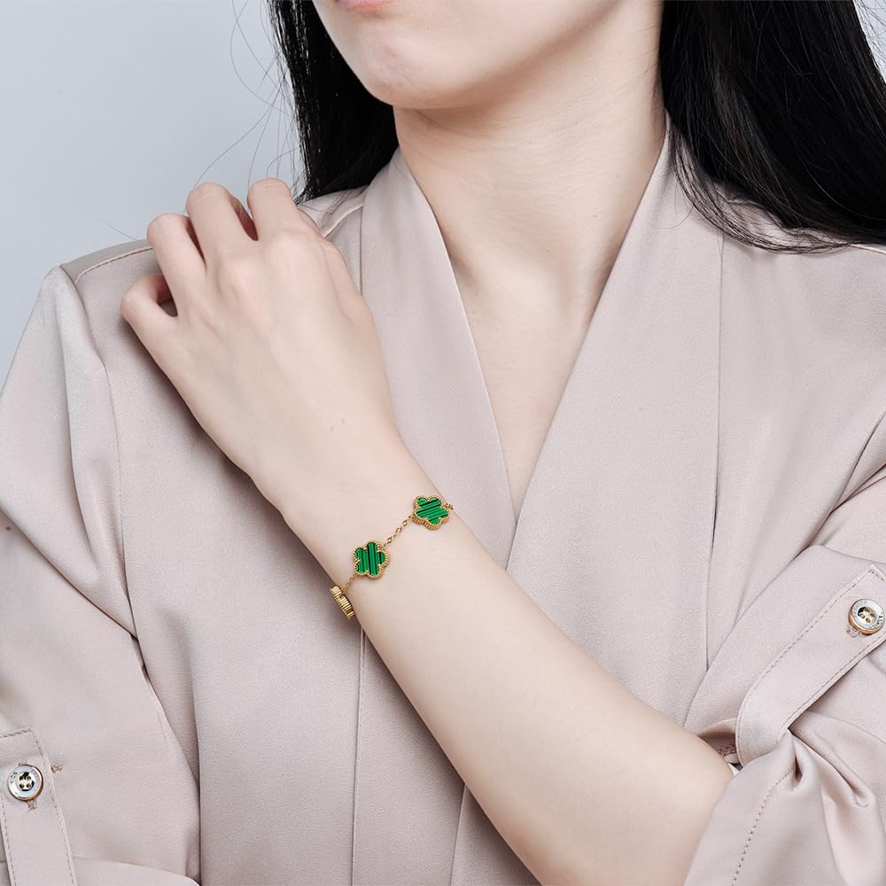 Fashion Flower Stainless Steel Bracelets For Women Trendy Gold Color Metal Bracelet Party Birthday Daily Cute Romantic Jewelry