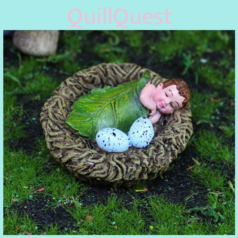 Simulated Bird Baby Nest Resin Model Decor Tabletop Figurine Micro Landscape