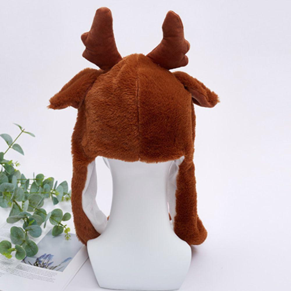 Cute Cartoon Christmas Party Hats Jumping Up Ears Thickened Ear Moving Hat Keep Warm Santa Reindeer Party Headdress